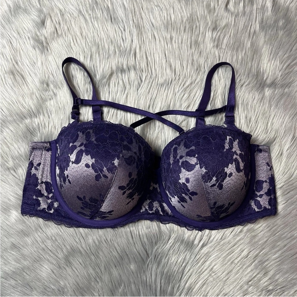 Torrid Curve Bombshell Multiway Push-up Bra Purple Lace 44DD